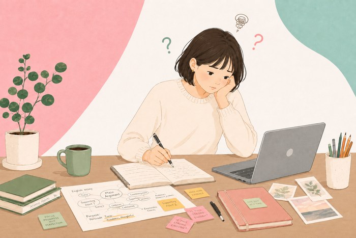 仕事に悩む大人のイラスト